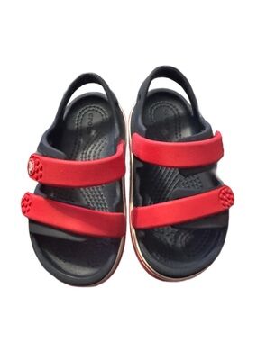 Crocs Kids' Red and Blue Double-Strap Sandals 8